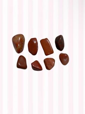 Brown Agate and Red Jasper stones set of 8